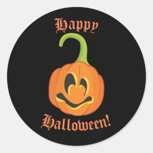 Gelukkig Halloween Schattige Whimsical Pompoen Beh Ronde Sticker