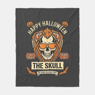 Gelukkig Halloween Schedel Mohawk Zonnebril Pompoe Fleece Deken
