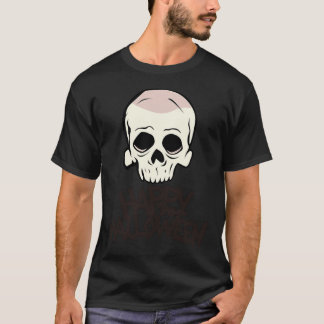 Gelukkig Halloween Schedel Skelet  T-shirt