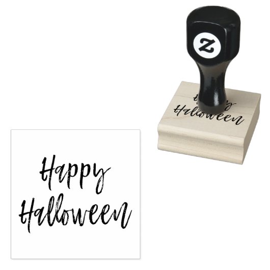 Gelukkig Halloween Script Modern Stempel (Gestempeld)