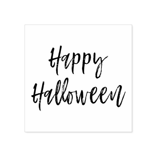 Gelukkig Halloween Script Modern Stempel (Afrduk)