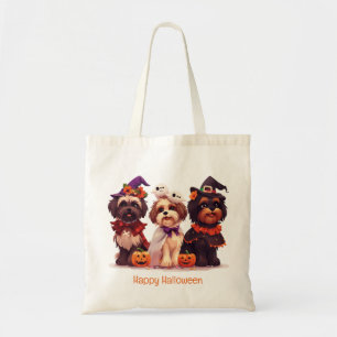 Gelukkig Halloween Shih Tzu Honden Tote Bag