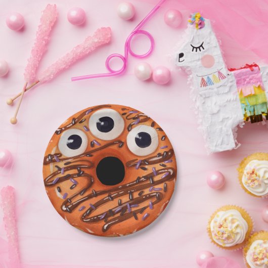 Gelukkig Halloween Sinaasappel Drieogig Monster Do Papieren Bordje (Feest)