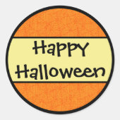 Gelukkig Halloween Sinaasappel Ronde Sticker (Voorkant)