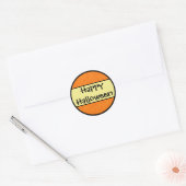 Gelukkig Halloween Sinaasappel Ronde Sticker (Envelop)
