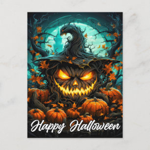 Gelukkig Halloween Sinuister Verlichtende Gekke Po Briefkaart