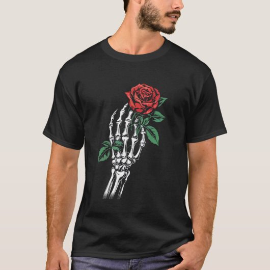 Gelukkig Halloween Skelet Bot T-shirt (Voorkant)