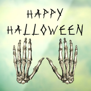 Gelukkig Halloween Skelet Handen Raamsticker