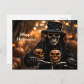 Gelukkig Halloween Skelet in een  smoking Briefkaart (Voorkant / Achterkant)