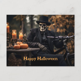 Gelukkig Halloween Skelet in een  smoking Briefkaart