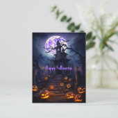 Gelukkig Halloween Skelet Skull Haunted House Briefkaart (Staand voorkant)