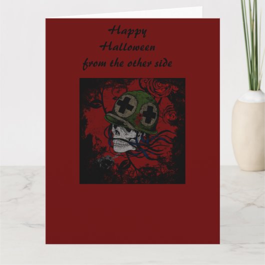 Gelukkig Halloween skeletsoldaat Kaart (Voorkant)
