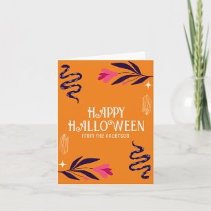 Gelukkig Halloween Slangen Oranje Personaliseer Kaart