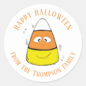 Gelukkig Halloween Snoep Mais Schattig Whimsical  Ronde Sticker (Voorkant)