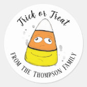 Gelukkig Halloween Snoep Mais Schattig Whimsical Ronde Sticker (Voorkant)