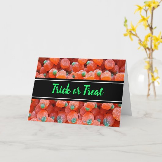 Gelukkig Halloween Snoep Pompoenen Kaart (Gele Bloem)