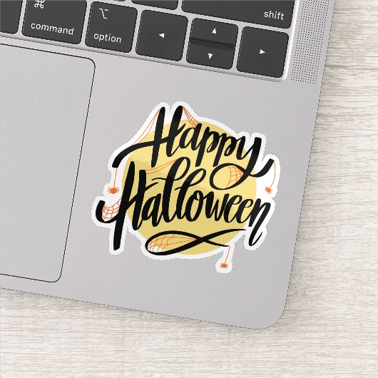 Gelukkig Halloween spinnenweb sticker (Detail)