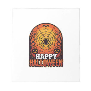 Gelukkig Halloween Spinnenweb Vintage Gravure Ontw Notitieblok