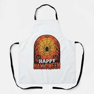 Gelukkig Halloween Spinnenweb Vintage Gravure Ontw Schort