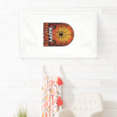 Gelukkig Halloween Spinnenweb Vintage Gravure Ontw Spandoek (Insitu)