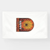 Gelukkig Halloween Spinnenweb Vintage Gravure Ontw Spandoek (Horizontaal)