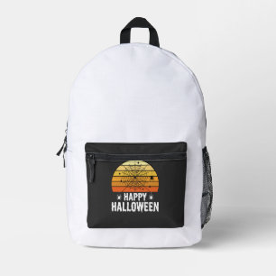 Gelukkig Halloween Spinnenweb Zonsondergang Ontwer Bedrukte Rugzak