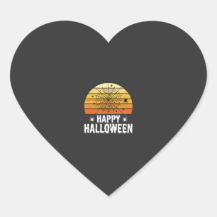 Gelukkig Halloween Spinnenweb Zonsondergang Ontwer Hart Sticker