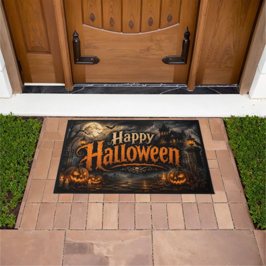 Gelukkig Halloween Spokenhuis Deurmat (Buiten)