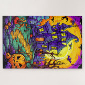 Gelukkig Halloween | Spokenhuis Legpuzzel (Horizontaal)