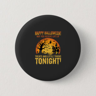Gelukkig Halloween Spokenhuis Trick or Treat Ronde Button 5,7 Cm