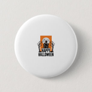 Gelukkig Halloween Spokenhuis Vintage Grafisch_1 Ronde Button 5,7 Cm