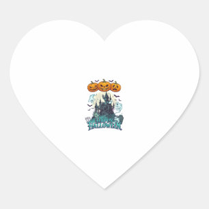 Gelukkig Halloween Spokenkasteel Pompoenen Geesten Hart Sticker