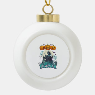Gelukkig Halloween Spokenkasteel Pompoenen Geesten Keramische Bal Ornament