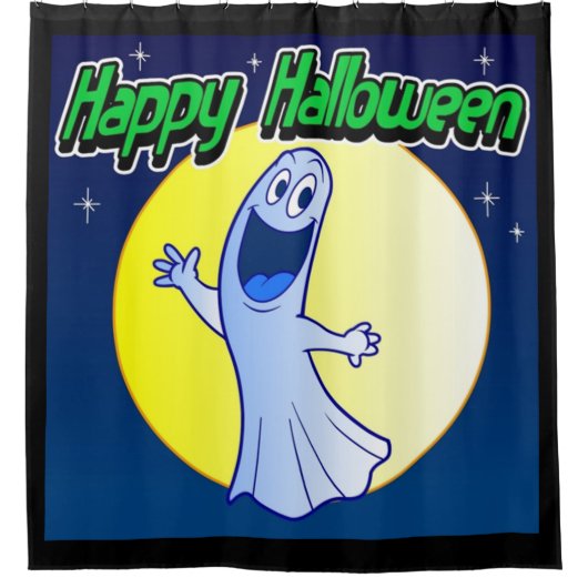 Gelukkig Halloween spook Douchegordijn (Voorkant)