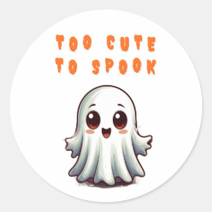 Gelukkig Halloween spook met vleermuizen en blader Ronde Sticker