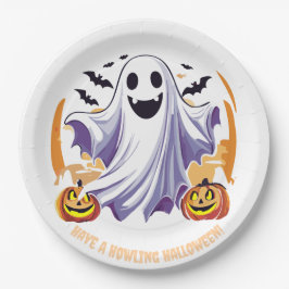 Gelukkig Halloween spook Papieren Bordje