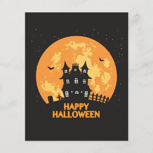 Gelukkig halloween spookhuis flyer (Voorkant)