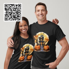 Gelukkig Halloween spookhuis Yorkie Witch T-shirt