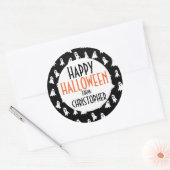 Gelukkig Halloween spookpatroon Kinder gepersonali Ronde Sticker (Envelop)