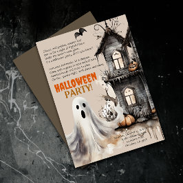 Gelukkig Halloween Spooky Ghost Party Gedicht Uitn Aankondiging