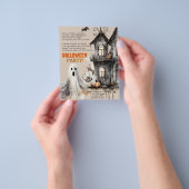 Gelukkig Halloween Spooky Ghost Party Gedicht Uitn Flyer (Hand)