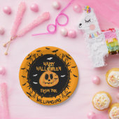 Gelukkig Halloween Spooky Pompoen Carving Party Papieren Bordje (Feest)