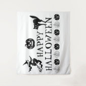 Gelukkig Halloween spooky zwart wit decor Wandkleed (Voorkant)