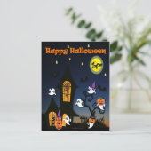 Gelukkig Halloween Spukhuis Briefkaart (Staand voorkant)