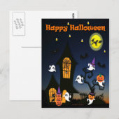 Gelukkig Halloween Spukhuis Briefkaart (Voorkant / Achterkant)