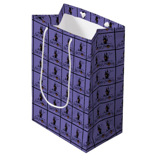 Gelukkig Halloween Spukhuis Medium Cadeauzakje (Voorkant Gekanteld)