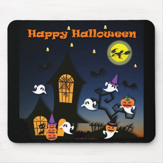 Gelukkig Halloween Spukhuis Muismat (Voorkant)
