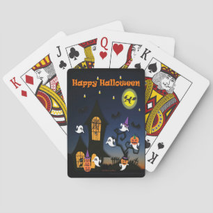 Gelukkig Halloween Spukhuis Pokerkaarten