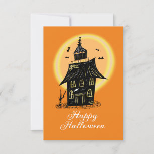 Gelukkig Halloween Spukhuis Zwart Oranje