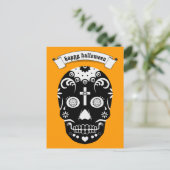 gelukkig halloween suikerschedel briefkaart (Staand voorkant)